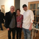 Here I am with my mother and son Evan who arranged the gallery space for us